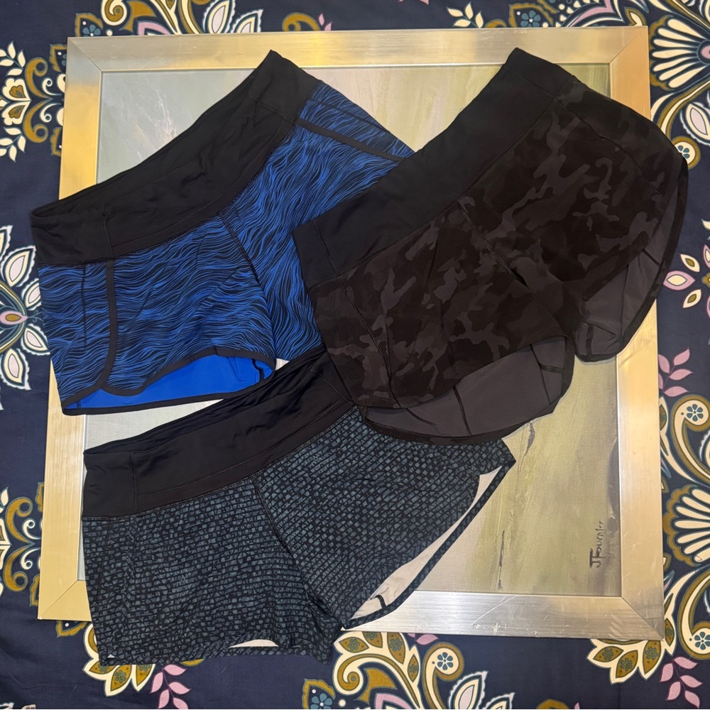 Lululemon Women's Speed Up Running Shorts - set of 3